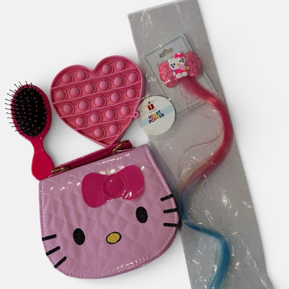 Hello Kitty Other - Hello Kitty Pink Quilted Crossbody Bag and Accessories NWOT